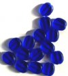 10 14mm Flat Cut Oval Window Bead Cobalt